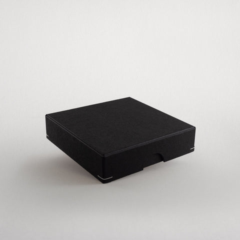 Schachtel | 10,3 x 10,3 x 2,5 cm Schwarz | Box mit Deckel,Fotobox,Geschenkverpackung,Kraftkarton Schwarz,Produktverpackung,quadratisch,Schachtel,Schachtel mit Stülpdeckel,Schmuckschachtel,Schwarz