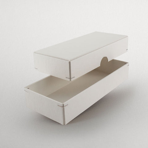 Schachtel | 17 x 7 x 3 cm Naturweiß | Box mit Deckel,Geschenkverpackung,längliche Schachtel,Naturpapier,Naturweiß,Produktverpackung,Schachtel,Schachtel mit Stülpdeckel,Schmuckschachtel