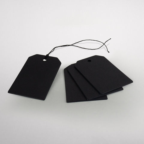 25 Geschenkanhänger | 5,5 x 8,5 cm | Hängeetiketten Schwarz |