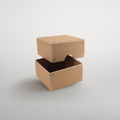 Schachtel | 7 x 7 x 3 cm Kraftkarton | Box mit Deckel,Fotobox,Geschenkverpackung,Kraftpapier,Schachtel,Schachtel mit Stülpdeckel,Schmuckschachtel