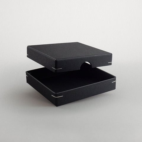 Schachtel | 8 x 8 x 1,5 cm Schwarz | Box mit Deckel,Fotobox,Geschenkverpackung,Produktverpackung,Schachtel,Schachtel für Kette,Schachtel mit Stülpdeckel,Schmuckschachtel,Schwarz