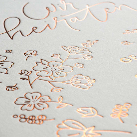 Karten mit Heißfolienprägung und Farbschnitt