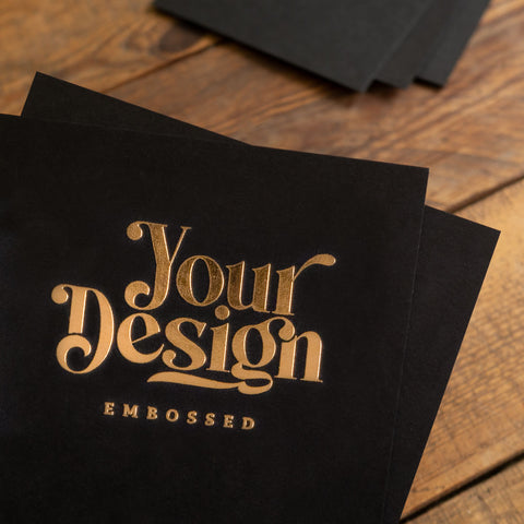 Schwarze Karten mit Heißfolienprägung
