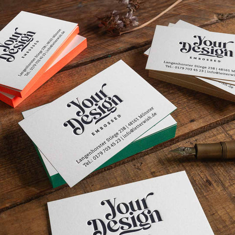 Letterpress Visitenkarten | mit Farbschnitt