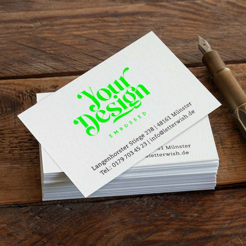 Visitenkarten mit Neonfolie
