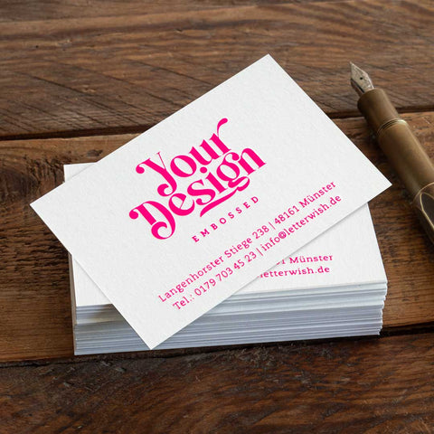 Visitenkarten mit Neonfolie