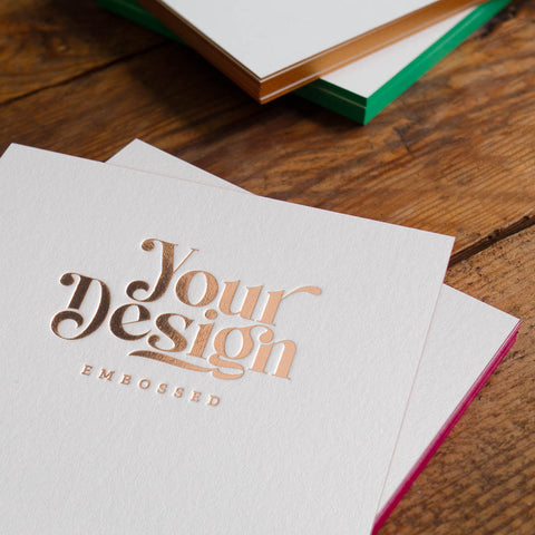 Karten mit Heißfolienprägung und Farbschnitt