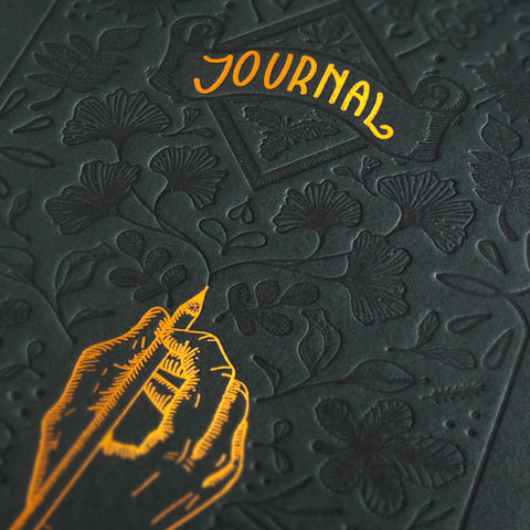 Bullet Journal | Tagebuch | Notizbuch Letterpress - Racing Green | Einzigartiges Bullet Journal mit geprägtem Titel - Handarbeit