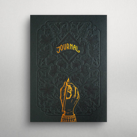 Bullet Journal | Tagebuch | Notizbuch Letterpress - Racing Green | Einzigartiges Bullet Journal mit geprägtem Titel - Handarbeit