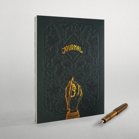 Bullet Journal | Tagebuch | Notizbuch Letterpress - Racing Green | Einzigartiges Bullet Journal mit geprägtem Titel - Handarbeit