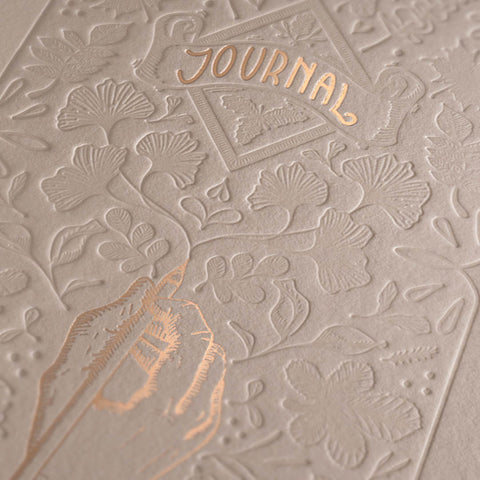 Bullet Journal | Tagebuch | Notizbuch Letterpress - Ivory Rosé | Einzigartiges Bullet Journal mit geprägtem Titel - Handarbeit