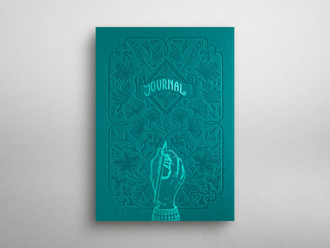 Bullet Journal | Tagebuch | Notizbuch Letterpress - Turquoise | Einzigartiges Bullet Journal mit geprägtem Titel - Handarbeit