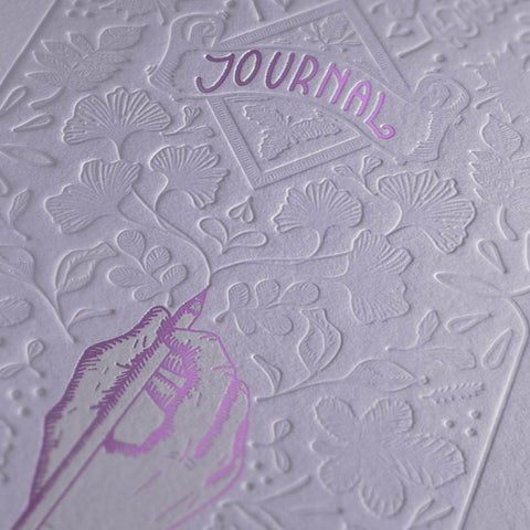 Bullet Journal | Tagebuch | Notizbuch Letterpress - Violet | Einzigartiges Bullet Journal mit geprägtem Titel - Handarbeit