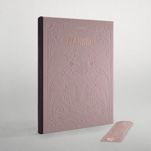 Terminplaner 2025/26 | ArtDeco Stil - Almond | PERSONALISIERBAR | Buchkalender,Kalender,Planner