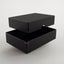 Schachtel | 15,1 x 10,8 x 3,8 cm Schwarz | mit Logo | Hochwertige Verpackung mit Eckenheftung und geprägtem Logo