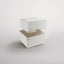 Schachtel | 6,5 x 6,5 x 3,5 cm Naturweiß | mit Logo | Hochwertige Verpackung mit Eckenheftung und geprägtem Logo
