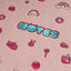 Nahaufnahme Letterpress Icons auf Kawaii Notizbuch – niedliches Bullet Journal rosa personalisierbar