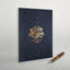 Skizzenbuch | Letterpress Sketchbook - Dark Blue | Hochwertiges Skizzenbuch mit geprägtem Titel - Handarbeit